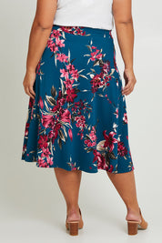Preloved The Pull On Flare Skirt - Tealtropic