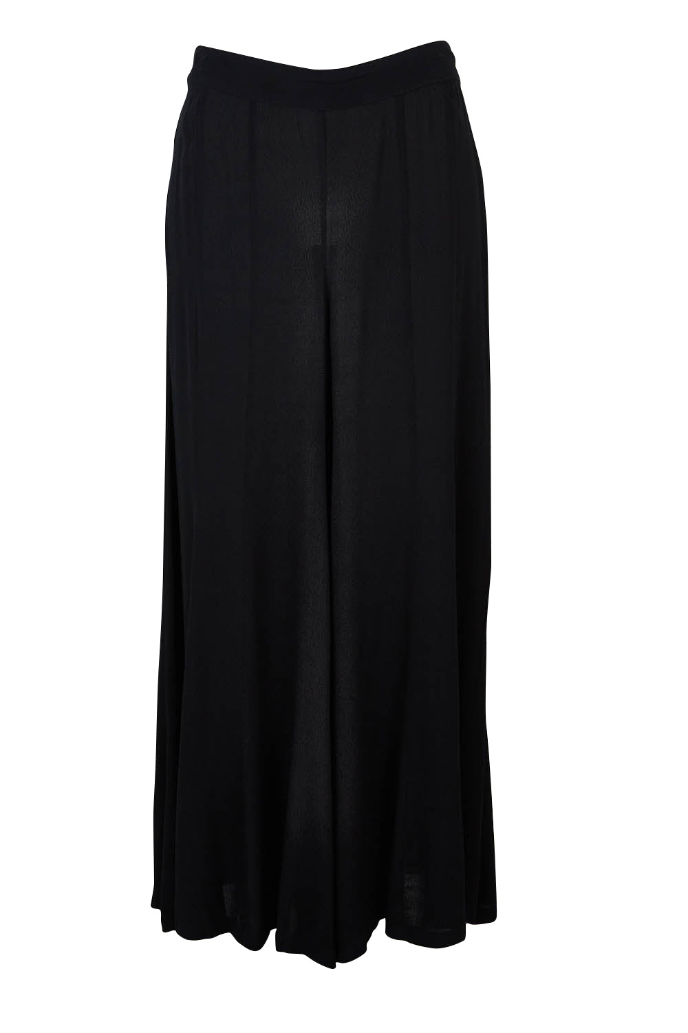 Product shot of The Flowy Panel Pull On Pant in colour Black (Black), from the front