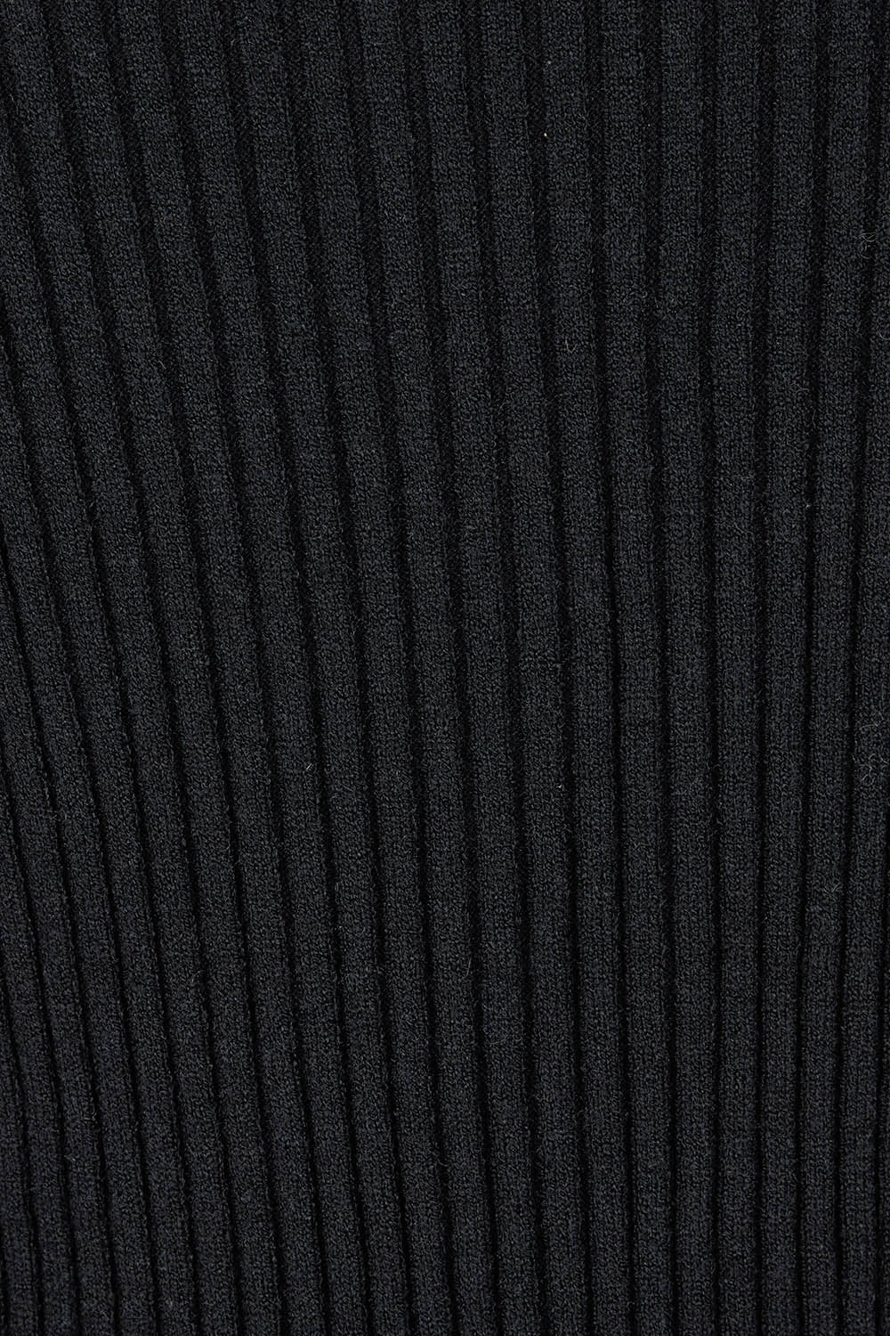 Product shot of The Ruffle Hem Knitted Rib Dress in colour Black (Black), detail