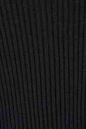 Product shot of The Ruffle Hem Knitted Rib Dress in colour Black (Black), detail