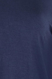 Product shot of the The Bamboo Boat Neck Top - Darknavy in colour Darknavy, showing detail
