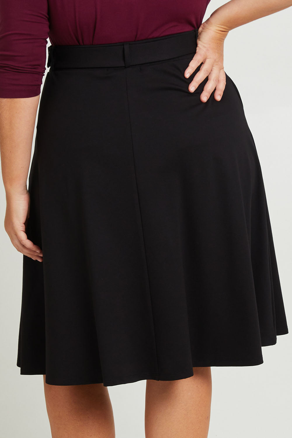 Preloved The Pocket Ponte Flip Skirt With Belt - Black