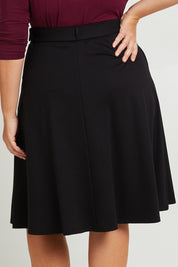 Preloved The Pocket Ponte Flip Skirt With Belt - Black