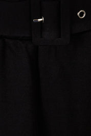 Preloved The Pocket Ponte Flip Skirt With Belt - Black