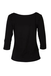 Product shot of The Reversible Cotton Jersey Top in colour Black (Black), from the back