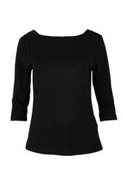 Product shot of The Reversible Cotton Jersey Top in colour Black (Black), detail
