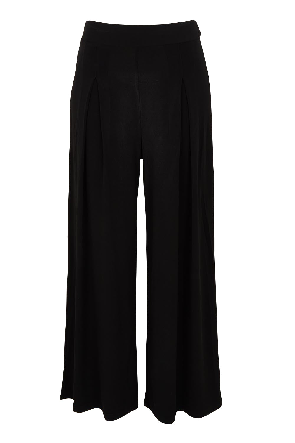 Product shot of The Palazzo Jersey Pull On Pant in colour Black (Black), from the back