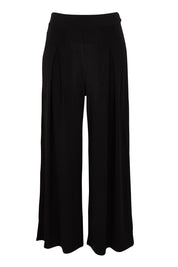 Product shot of The Palazzo Jersey Pull On Pant in colour Black (Black), from the back