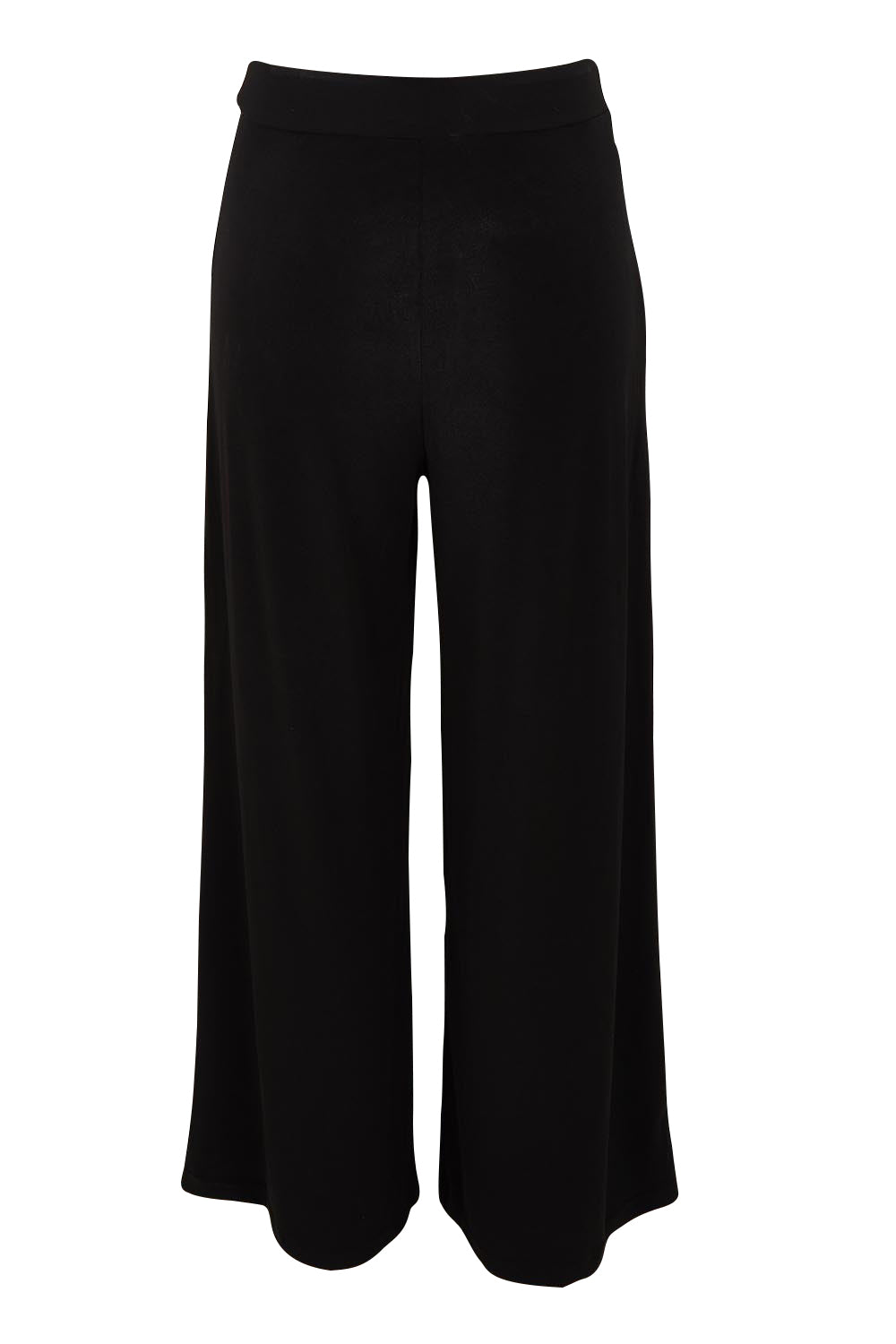 Product shot of The Palazzo Jersey Pull On Pant in colour Black (Black), from the front