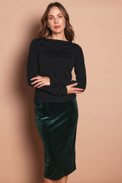 The Embossed Velvet Pull On Skirt – Bottlegrn