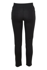 Product shot of The High Rise Pull On Ponte Pant in colour Black (Black), from the back