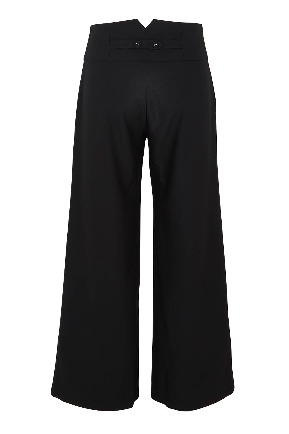 Product shot of The Tailored Pant in colour Black (Black), from the back