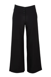Product shot of The Tailored Pant in colour Black (Black), from the front