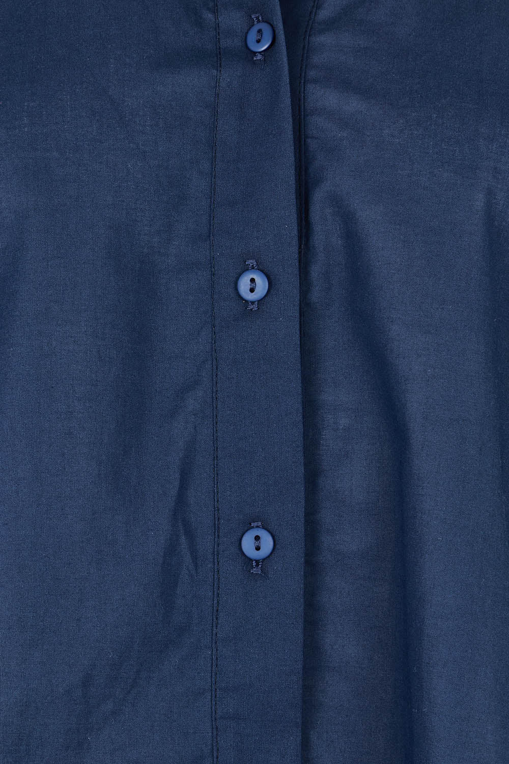 Product shot of The Cotton Blouson Sleeve Shirt in colour Navy (Blue), detail