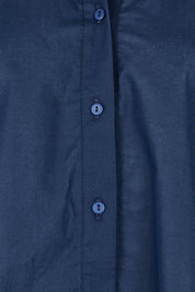 Product shot of The Cotton Blouson Sleeve Shirt in colour Navy (Blue), detail