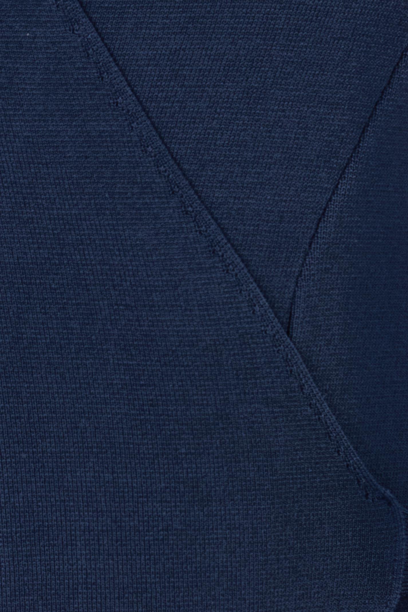 Product shot of The Milano Knit Wrap Top in colour Darknavy (Blue), detail