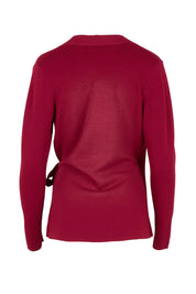 The Milano Knit Wrap Top – Burgundy