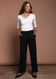 The Straight Cut Pull On Ponte Pant - Black