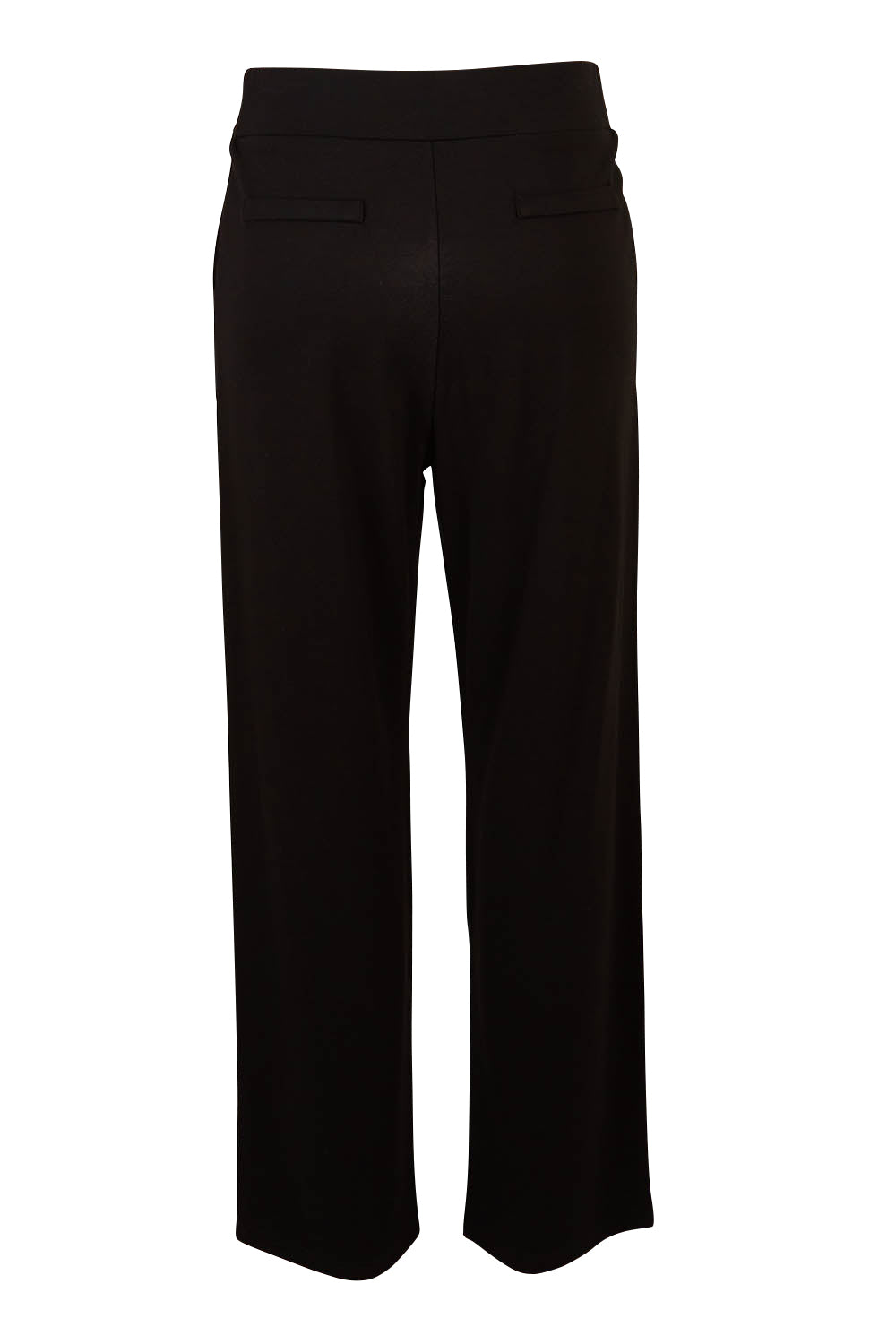 Product shot of The Straight Cut Pull On Ponte Pant in colour Black (Black), from the back