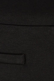 Product shot of The Straight Cut Pull On Ponte Pant in colour Black (Black), detail