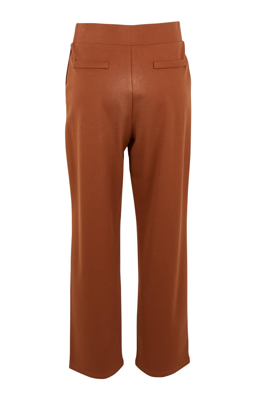 Product shot of The Straight Cut Pull On Ponte Pant in colour Cinnamon, from the back