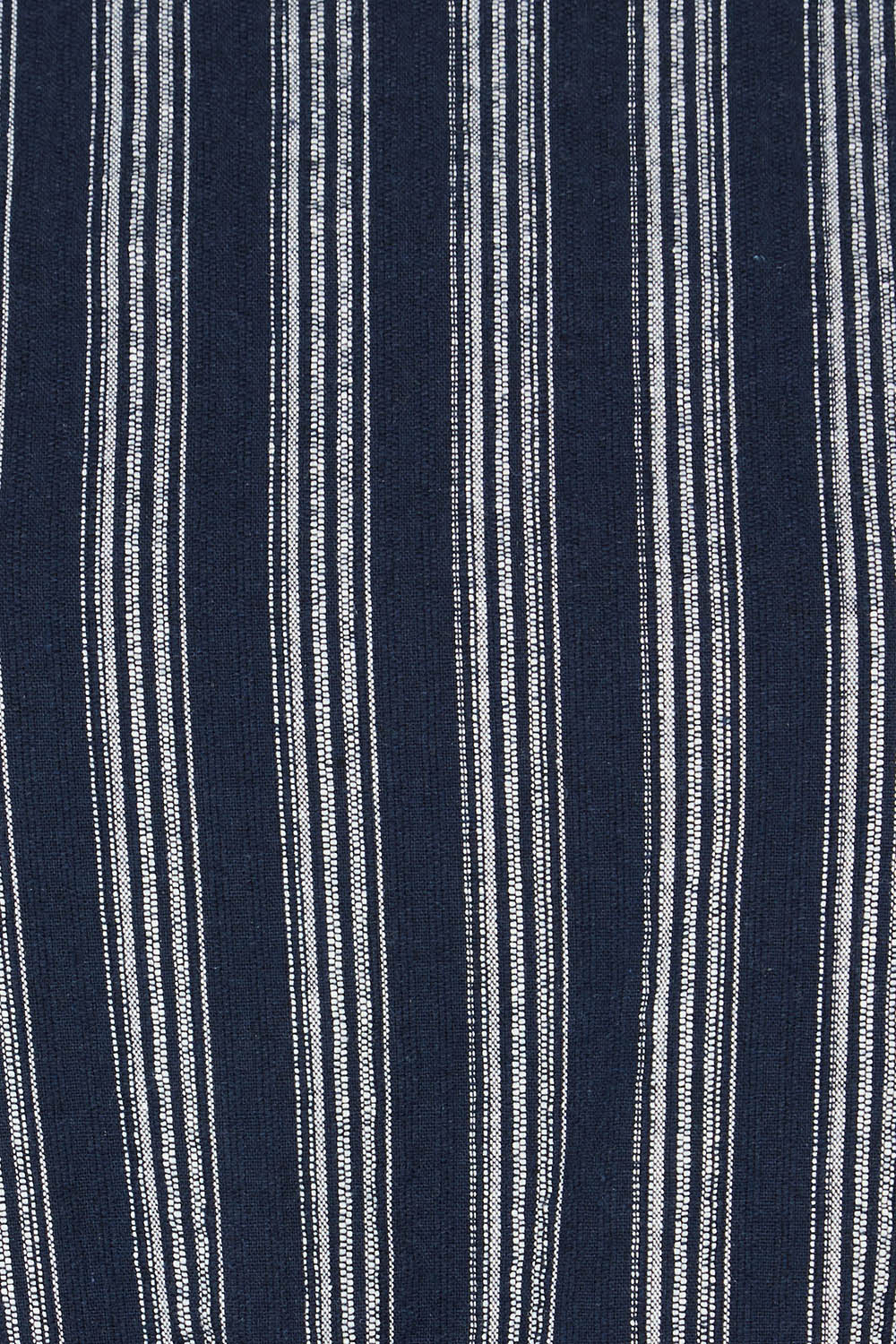 Product shot of The Stripe Cotton Cap Sleeve Dress in colour Navy (Blue), detail