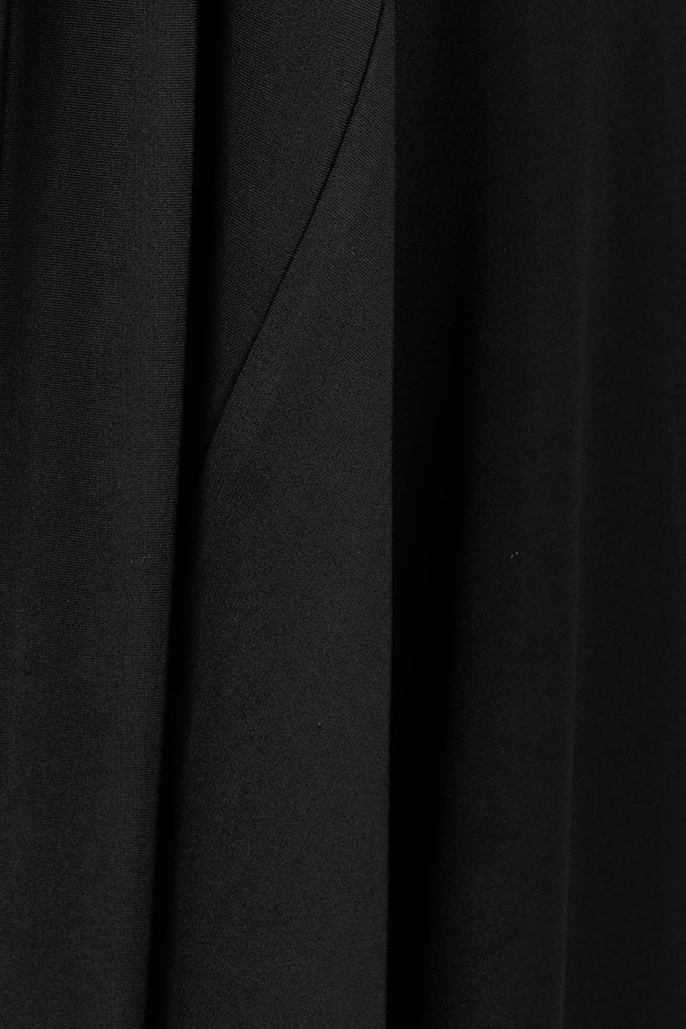 Product shot of The Longline Drape Cardi in colour Black (Black), detail