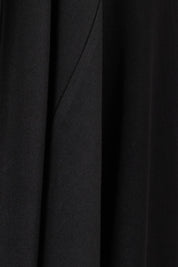 Product shot of The Longline Drape Cardi in colour Black (Black), detail