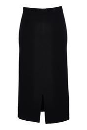 Product shot of The Crepe Knit Multiway Pull On Skirt in colour Black (Black), from the front
