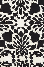 Product shot of The Printed Bishop Sleeve Blouse in colour Black (Black), detail