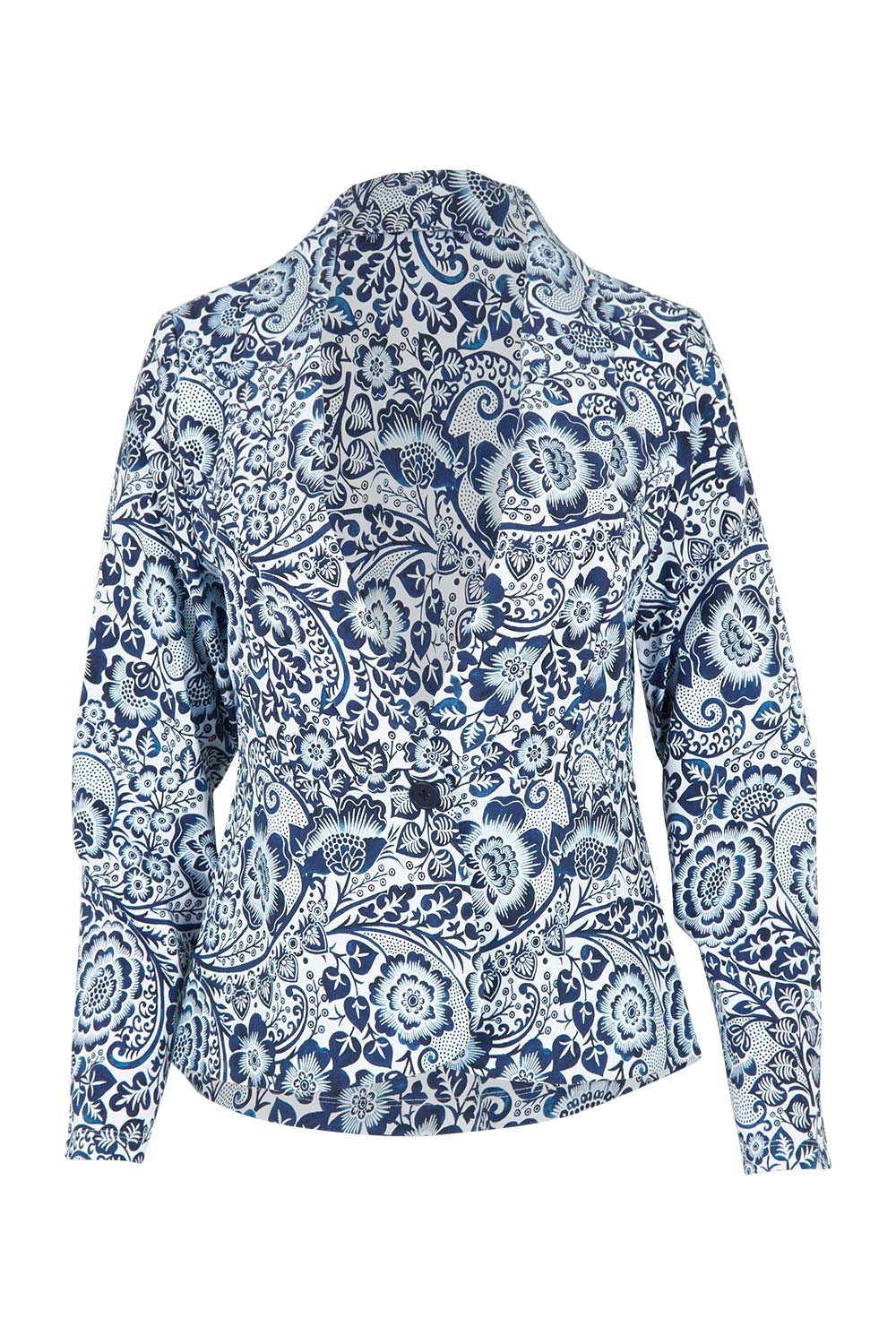 Product shot of The Aspire Blazer in colour Peony (Blue), from the front