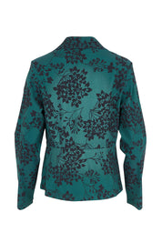 Product shot of The Aspire Blazer in colour Tealbloom (Green), from the back
