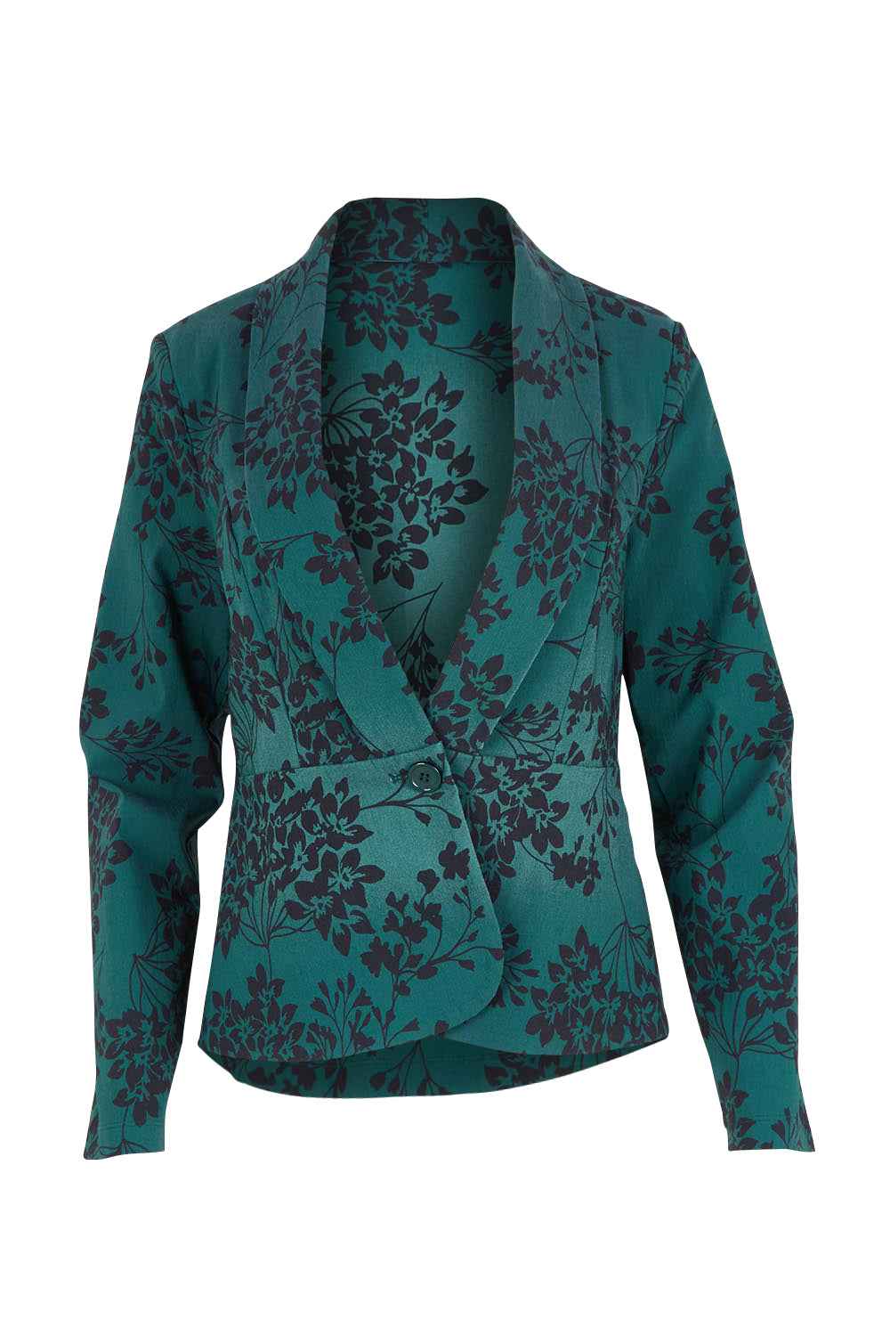 Product shot of The Aspire Blazer in colour Tealbloom (Green), from the front