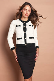 The Cable Knit Cardi – Ivoryblack