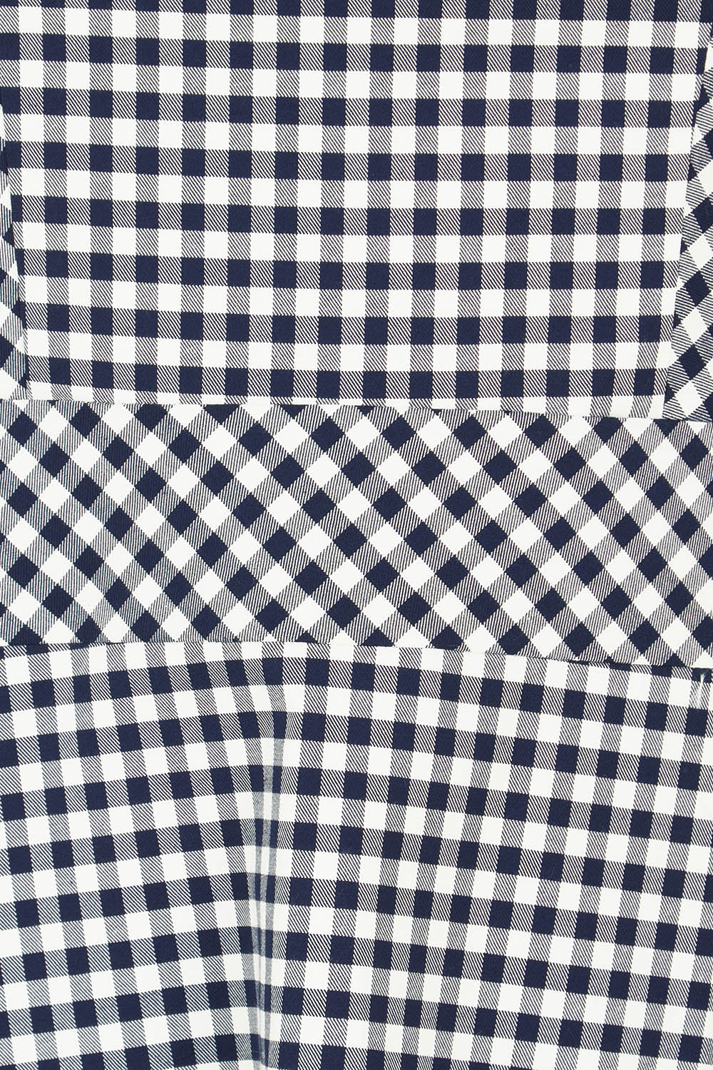 Product shot of The Cotton Stretch Gingham Dress in colour Gingham (Black), detail