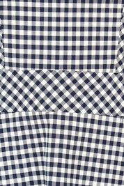Product shot of The Cotton Stretch Gingham Dress in colour Gingham (Black), detail
