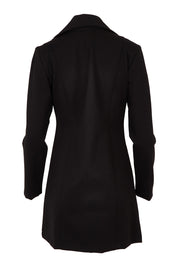 Product shot of The Ponte Longline Collar Jacket in colour Black (Black), from the back