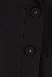 Product shot of The Ponte Longline Collar Jacket in colour Black (Black), detail