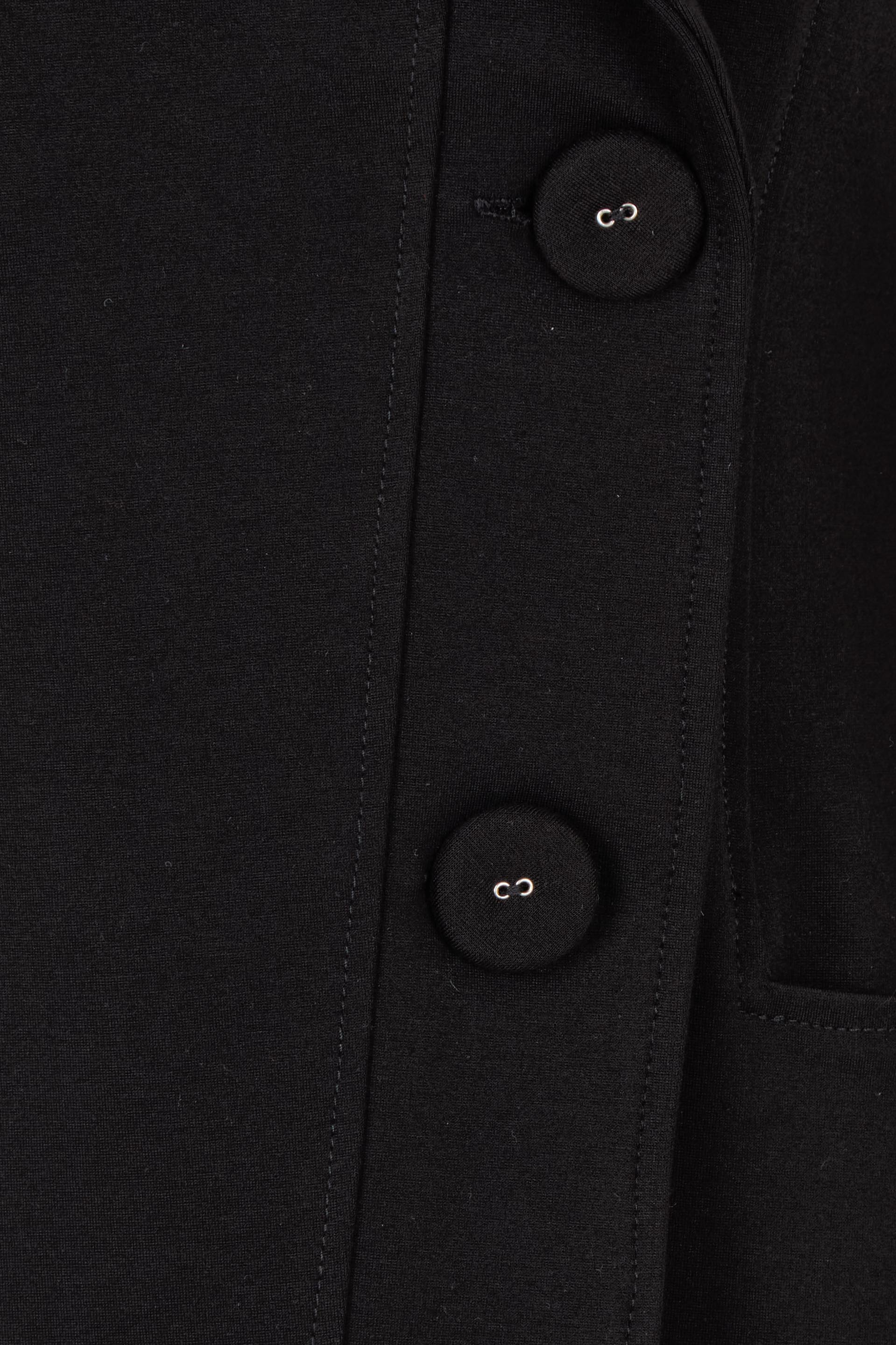 Product shot of The Ponte Longline Collar Jacket in colour Black (Black), detail