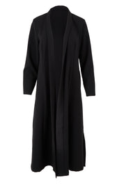 Product shot of The Longline Coatigan in colour Black (Black), from the front