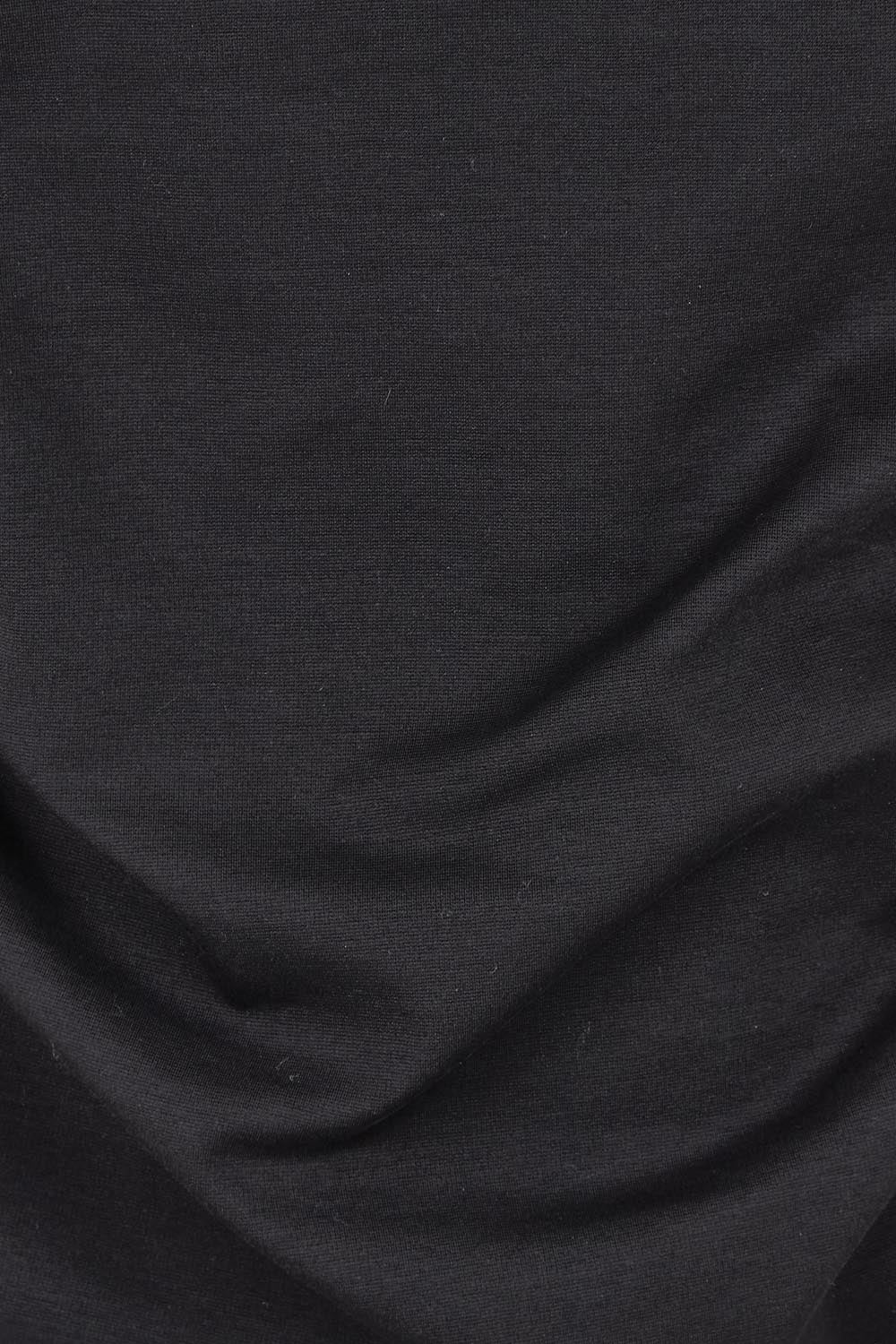 Product shot of The Cotton Blend Ruched Waist Top in colour Black (Black), detail