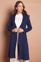 The Longline Knitted Coatigan – Navy