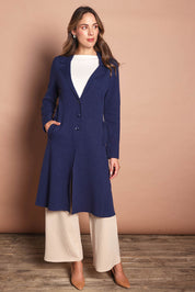 The Longline Knitted Coatigan – Navy