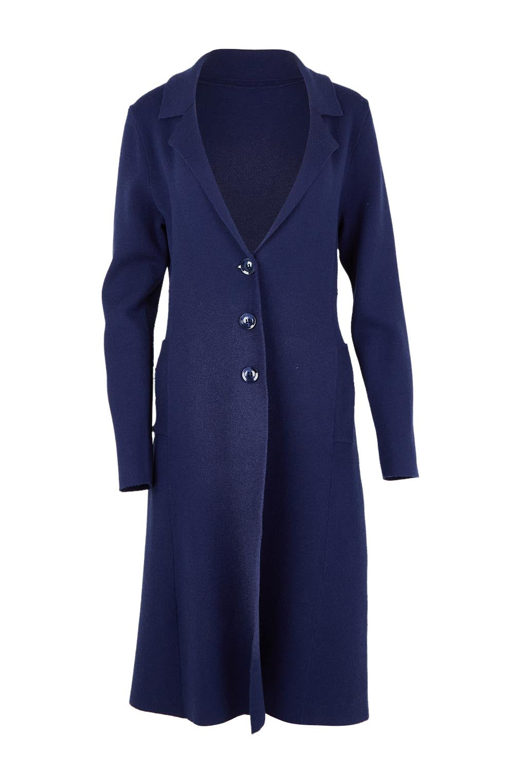 The Longline Knitted Coatigan – Navy