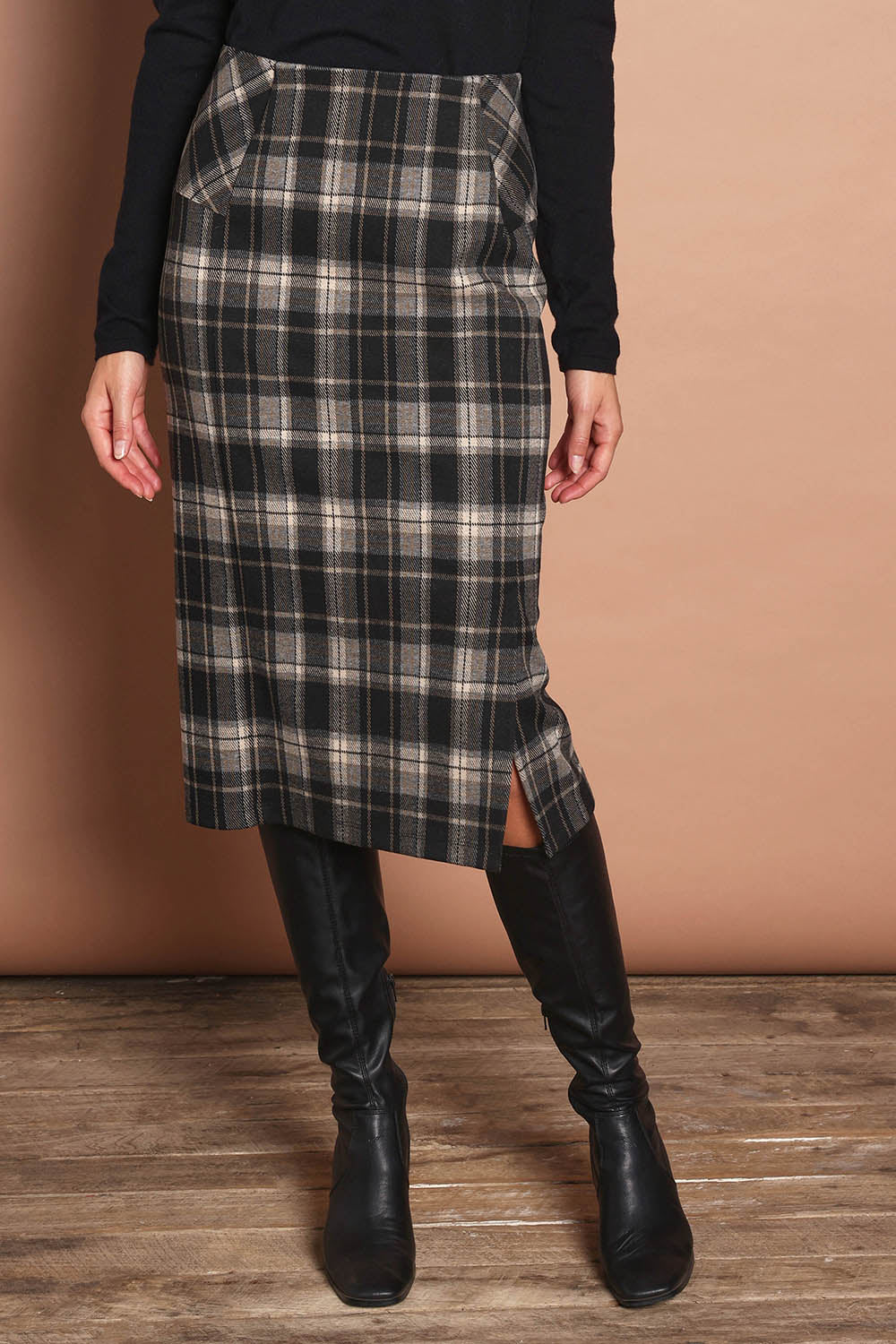 The Check Ponte Pull On Skirt – Check – birdsnest