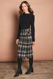 The Check Ponte Pull On Skirt – Check