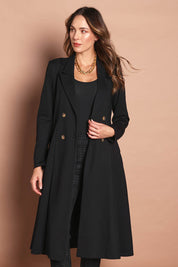 The Desire Longline Ponte Coat – Jetblack
