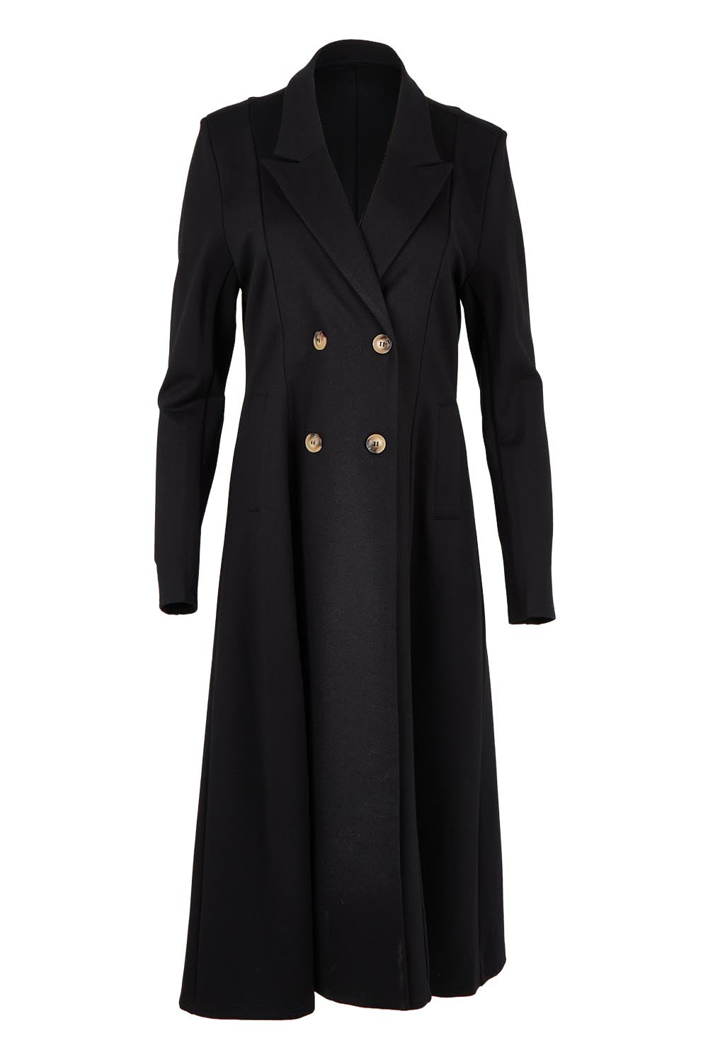 The Desire Longline Ponte Coat – Jetblack