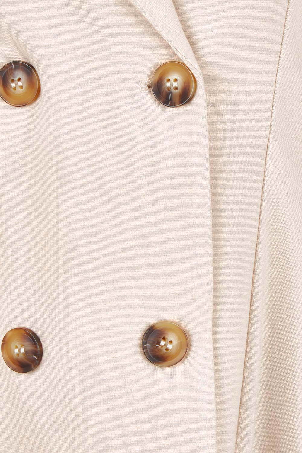 Product shot of the The Desire Longline Ponte Coat – Sand in colour Sand, showing detail