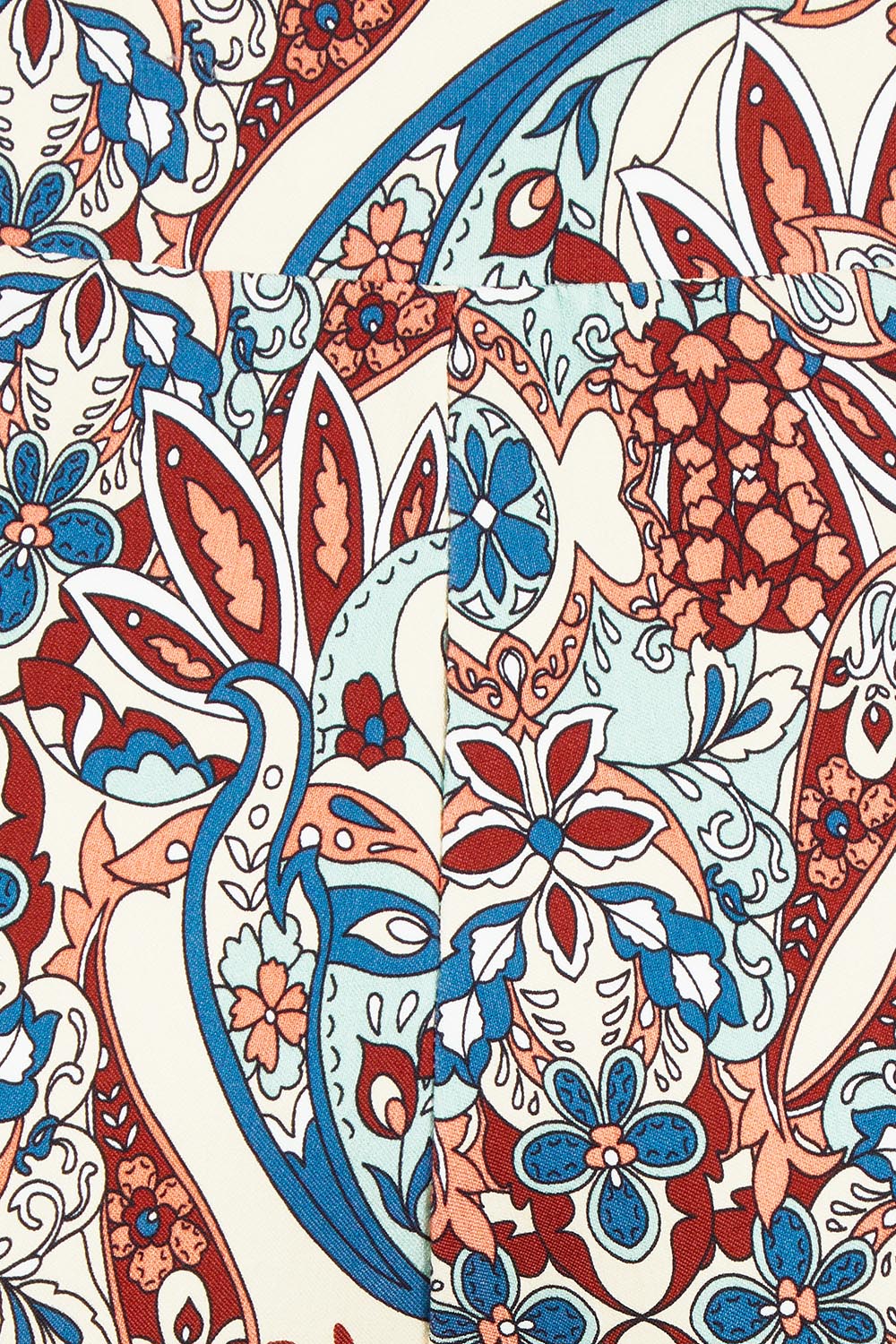 Product shot of The Printed Wide Leg Culotte in colour Mirage, detail